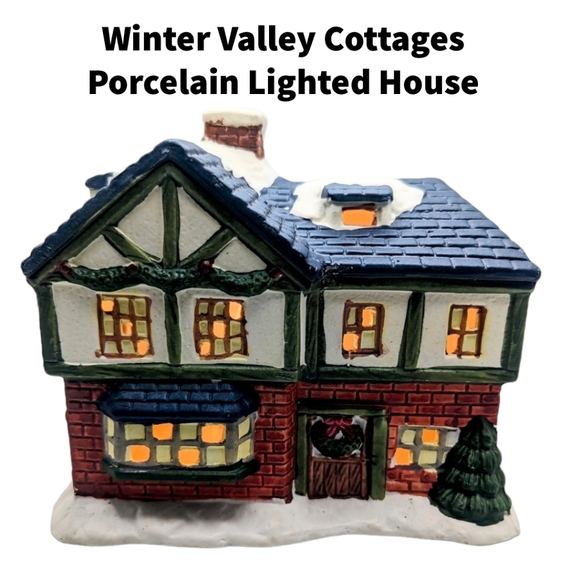 Winter Valley Cottages Porcelain Lighted House - Picture 1 of 4